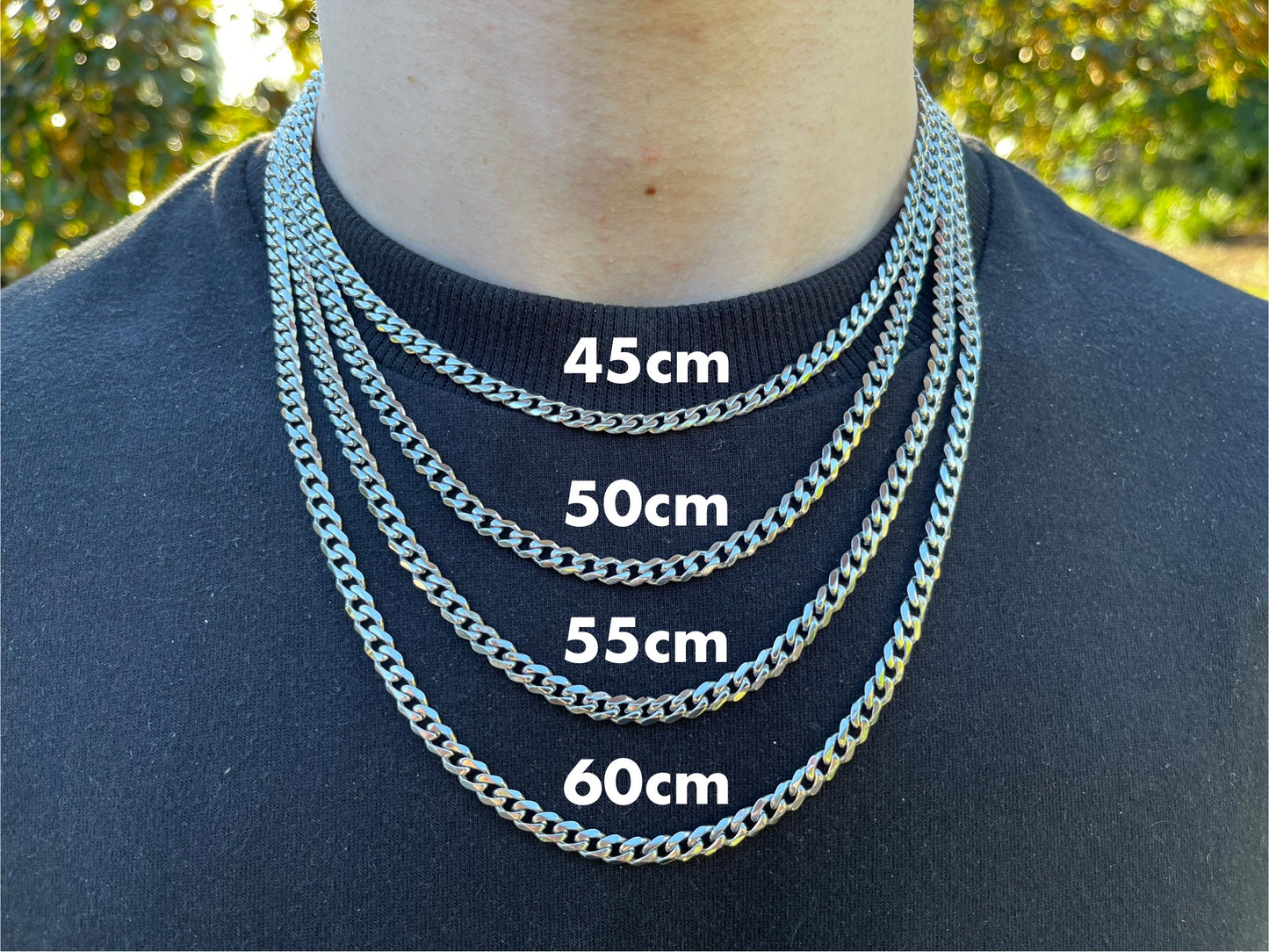 Cuban Titanium Chain, 3mm 5mm 7mm - VALTROVO