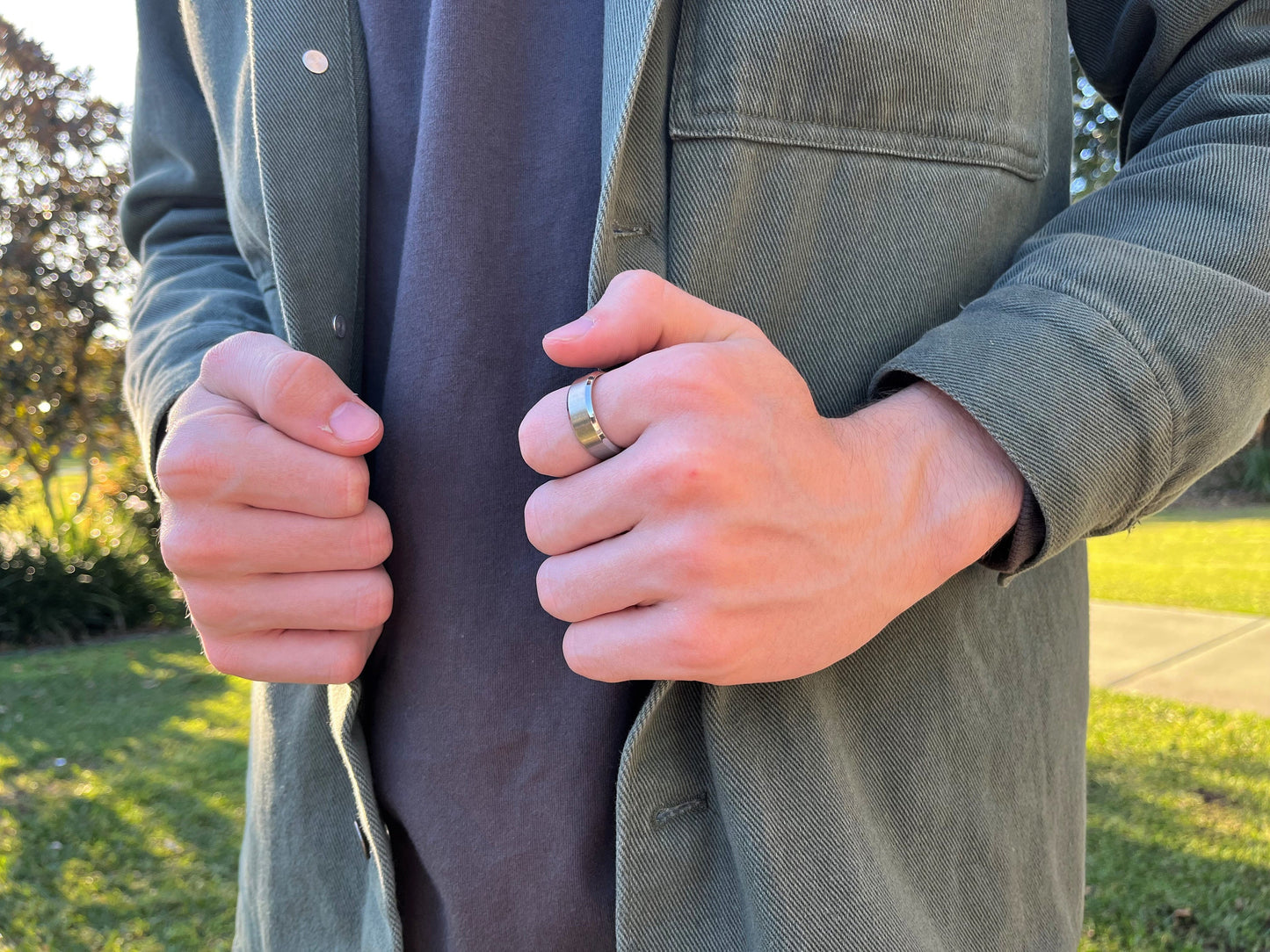 Titanium Steel 8mm Ring Brushed Minimalist Smooth Classic Men's Women's Band Ring