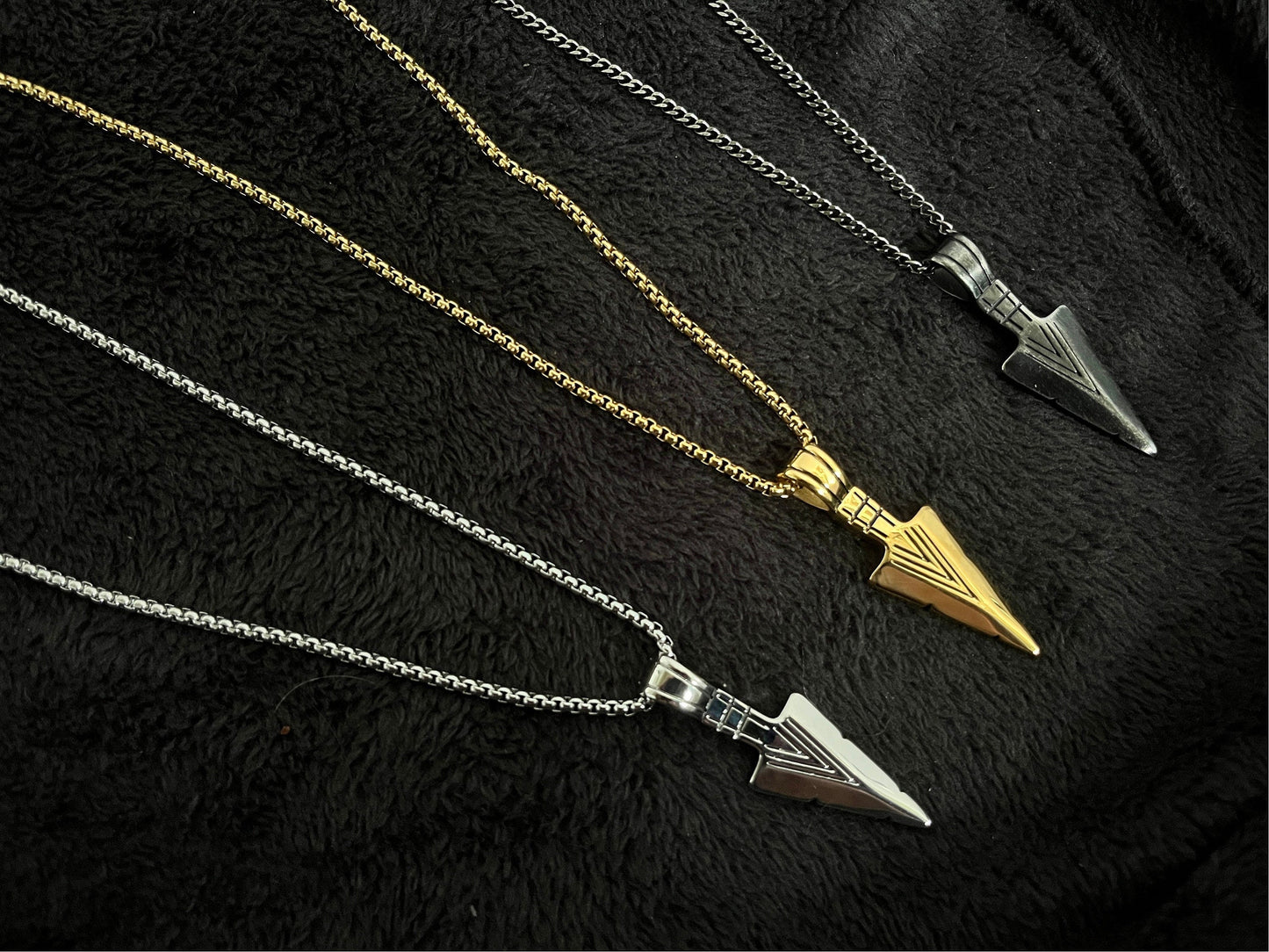 Stainless Steel Arrow Pendant Chain Minimalist Nordic Necklace Men