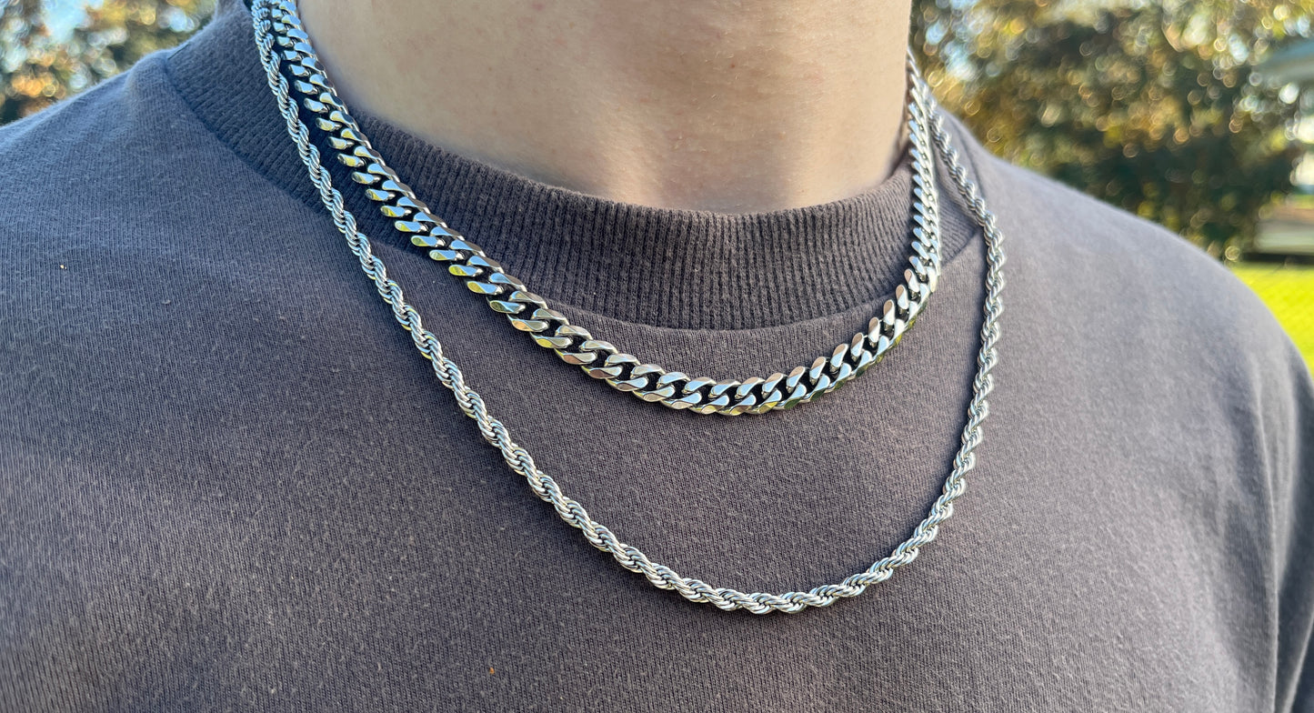 Cuban Curb Chain Stainless Steel 3mm 5mm 7mm - VALTROVO