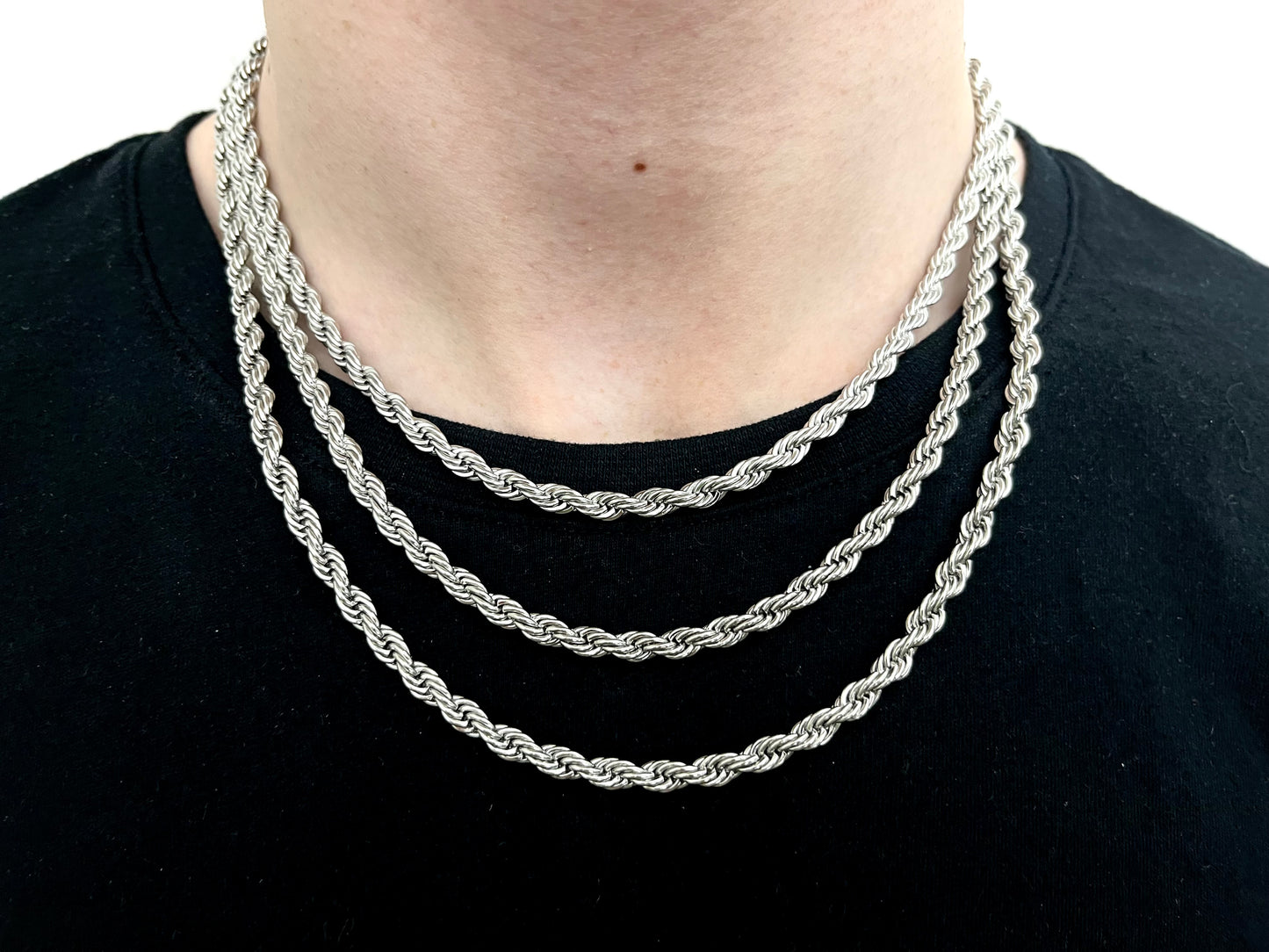 Rope Chain Stainless Steel 2mm, 4mm, 5mm - VALTROVO