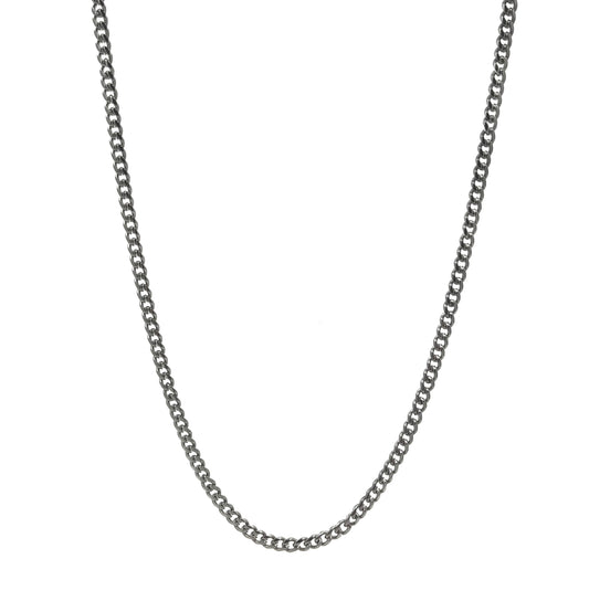 Cuban White Gold Chain Necklace, 4mm 18k Gold Plated Men’s Minimalist Chain Choker Necklace, Gift for Him