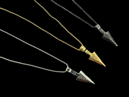 Stainless Steel Arrow Pendant Chain Minimalist Nordic Necklace Men