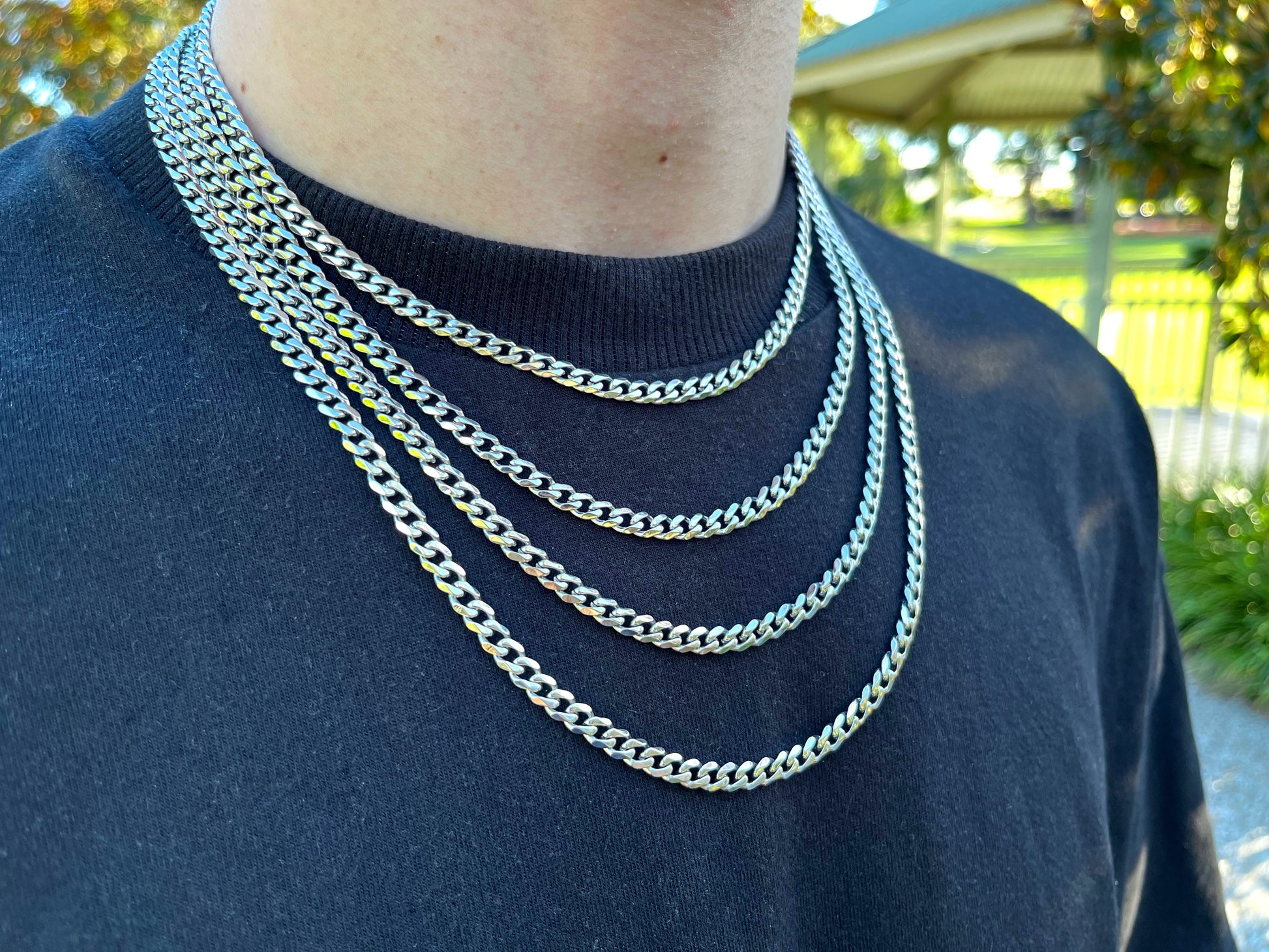 Cuban Titanium Chain, 3mm 5mm 7mm VALTROVO – Valtrovo