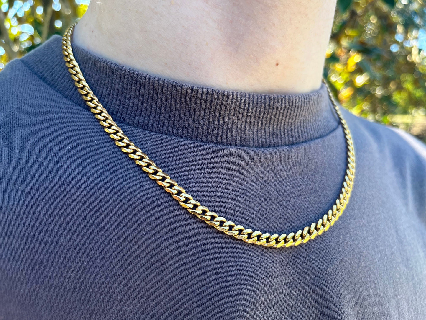 Cuban Curb Gold Chain 3mm, 5mm, 7mm - VALTROVO