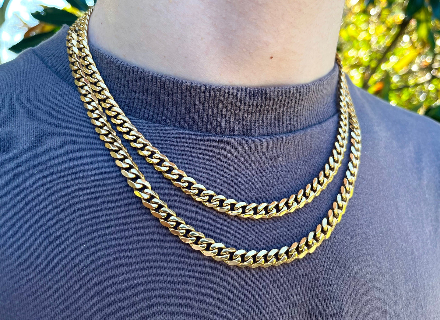 Cuban Curb Gold Chain 3mm, 5mm, 7mm - VALTROVO