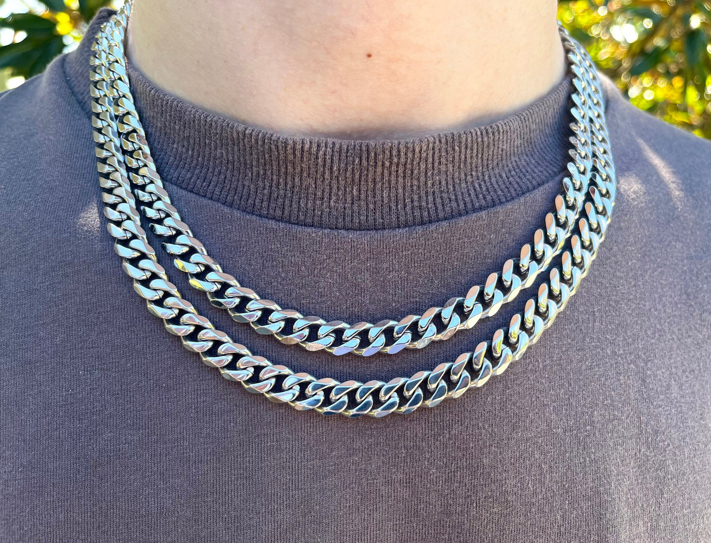 Cuban Curb Thick Chain Necklace 9mm, 11mm - VALTROVO