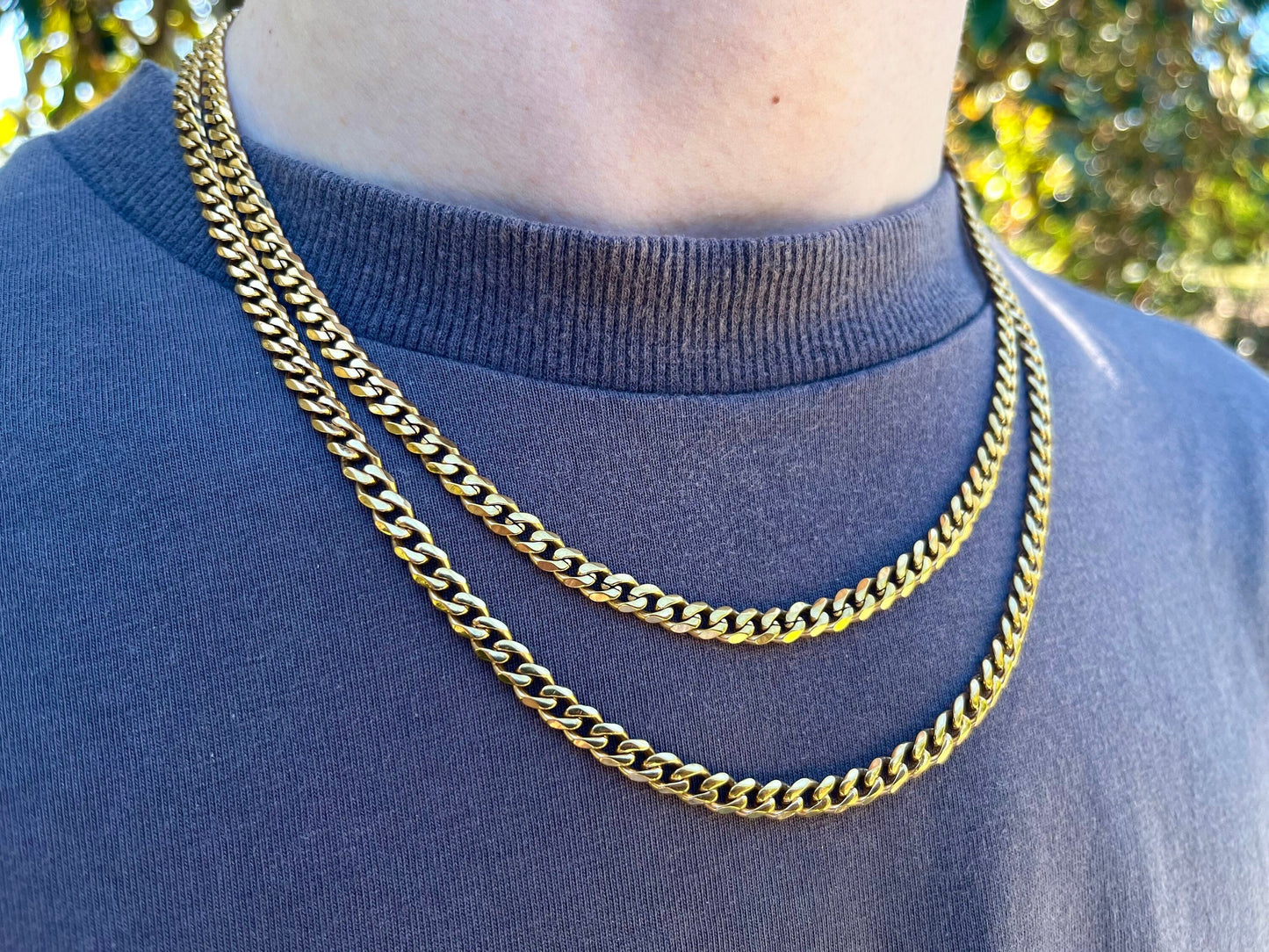 Cuban Curb Gold Chain 3mm, 5mm, 7mm - VALTROVO