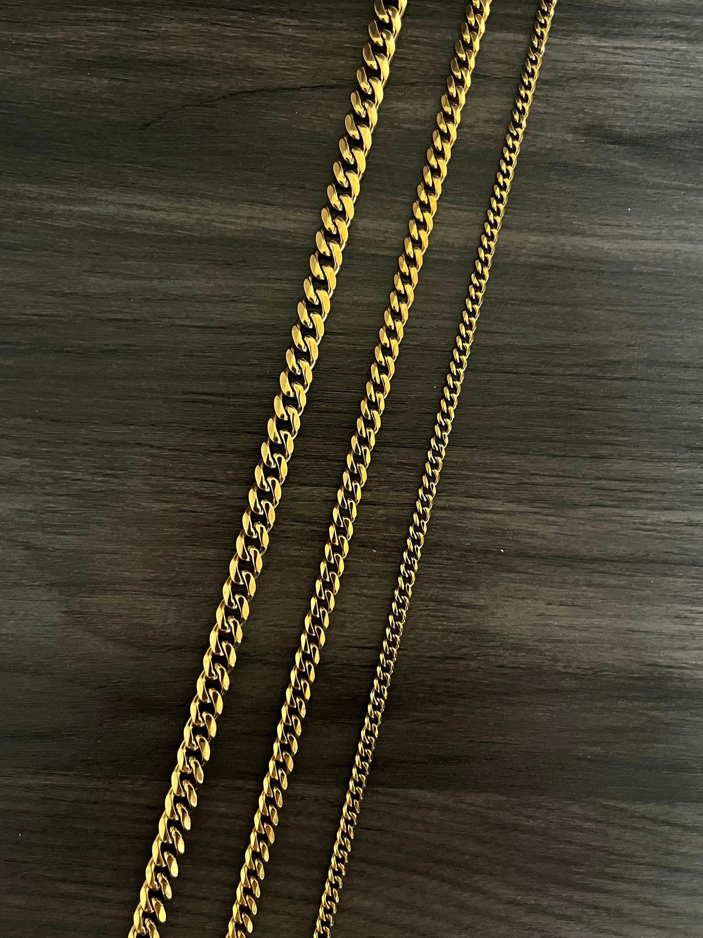 Cuban Curb Gold Chain 3mm, 5mm, 7mm - VALTROVO